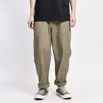 Safari Style! Multi-pocket Cargo Trousers Men Loose Straight Casual Baggy Pants Mens Work Canvas Pants aidase-shop